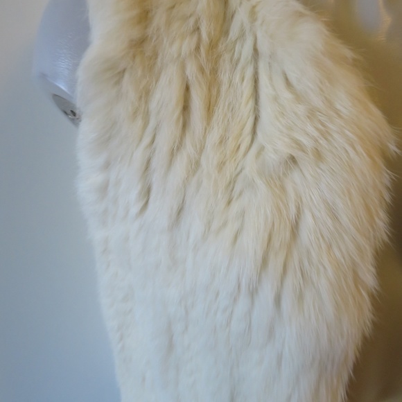 525 AMERICA LUXE BLUSH RABBIT FUR OPEN VEST SZ S - Picture 4 of 8